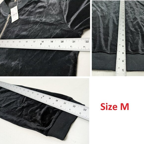 LA Hearts PacSun Black Velour Lightweight Zip up Jacket Size S-M Y2K style - NEW - Picture 10 of 10